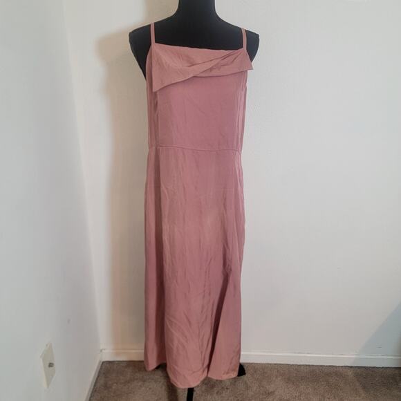 Vince Twist Front Camisole Slip Midi Dress Dusty Rose Pink Ombre NEW $325 Sz 8 - Picture 2 of 16